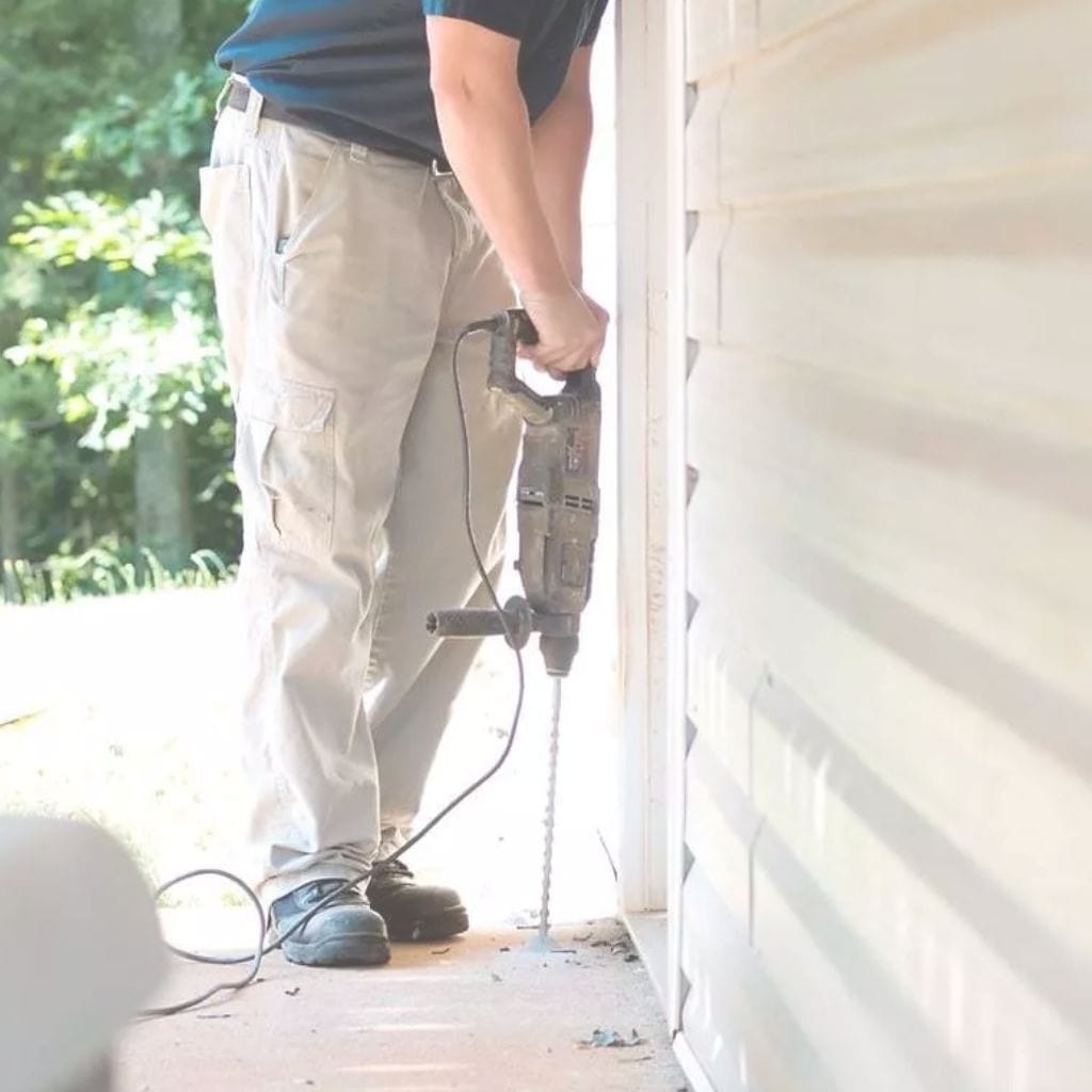 soil drilling for termite treatment